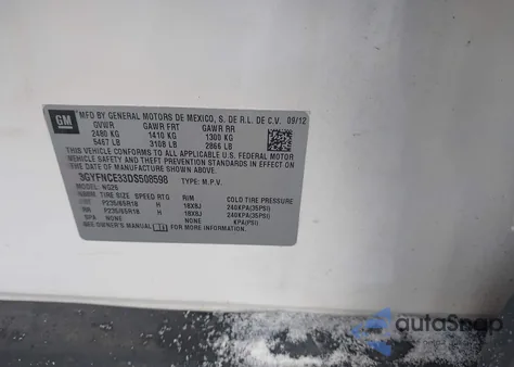 2013 Cadillac Srx Luxury Collection z USA, uszkodzony, nr VIN 3GYFNCE33DS508598